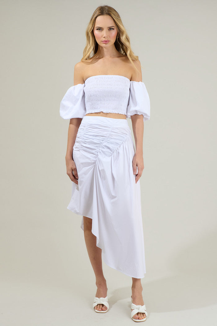 Belen Ruched Midi Skirt