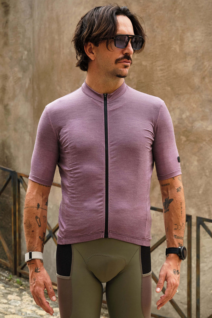 Beyond Gravel Wool Jersey by Giordana Cycling, PURPLE, Made in Italy
