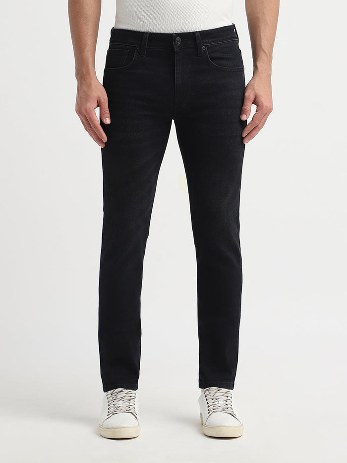 Black Cotton Slim Fit Jeans