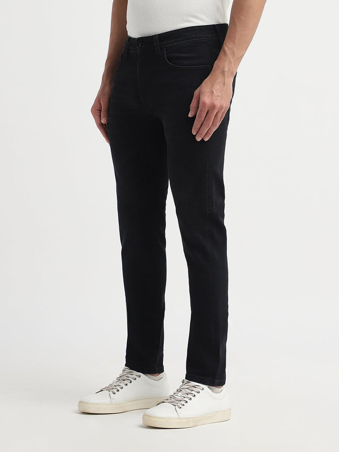 Black Cotton Slim Fit Jeans