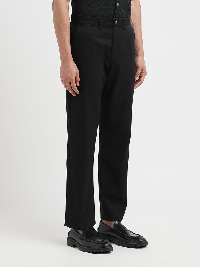 Black Straight Fit Pants
