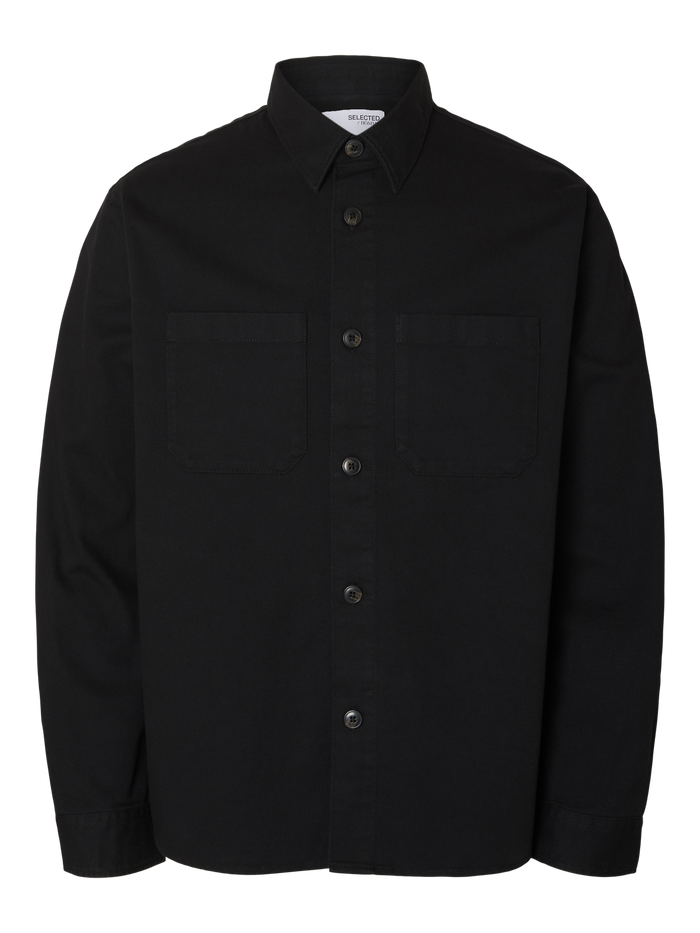 Black Twill Regular Fit Overshirt