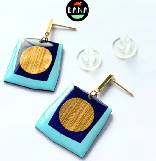 Boca Blue and Gold Earrings