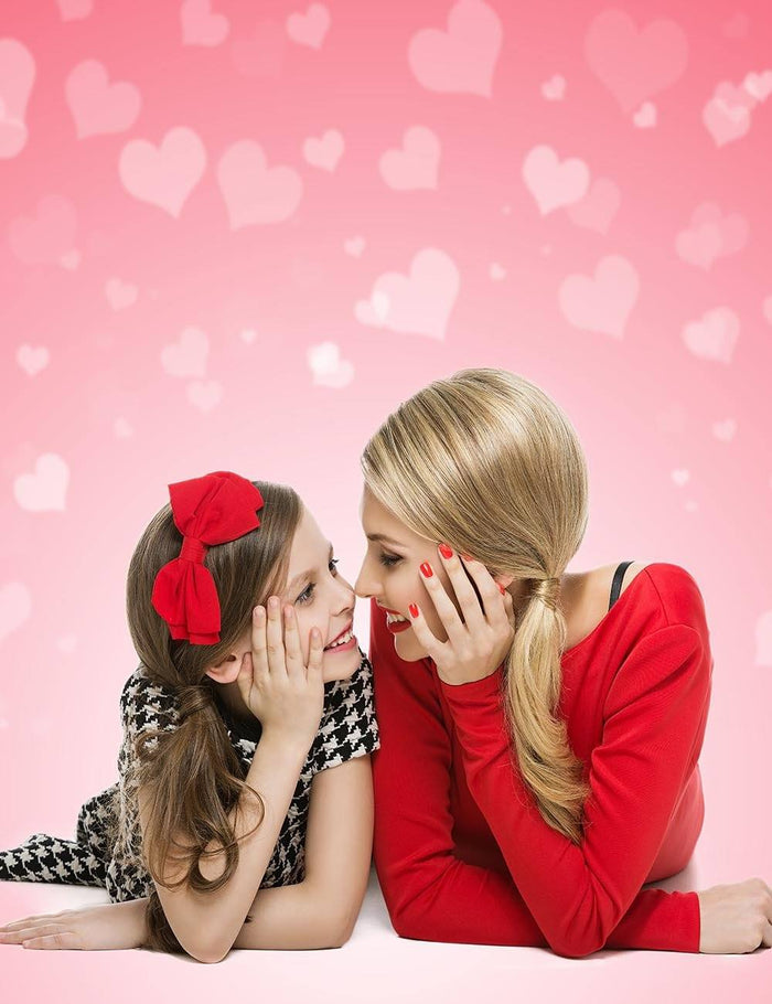 Bokeh Pink Hearts With Gold Dots For Valentines Day Photography Backdrop Shopbackdrop