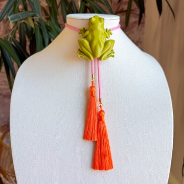 Bolo Tree Frog Olive Green with Bubblegum & Orange