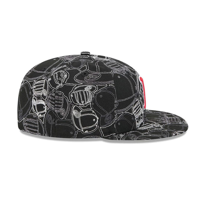Pictured is this MLB Cap Scramble Boston Red Sox 59FIFTY Fitted cap in black. 7