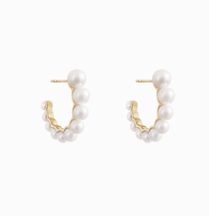 Boucle de Perle Earring - Freshwater Pearls 14k Yellow Gold
