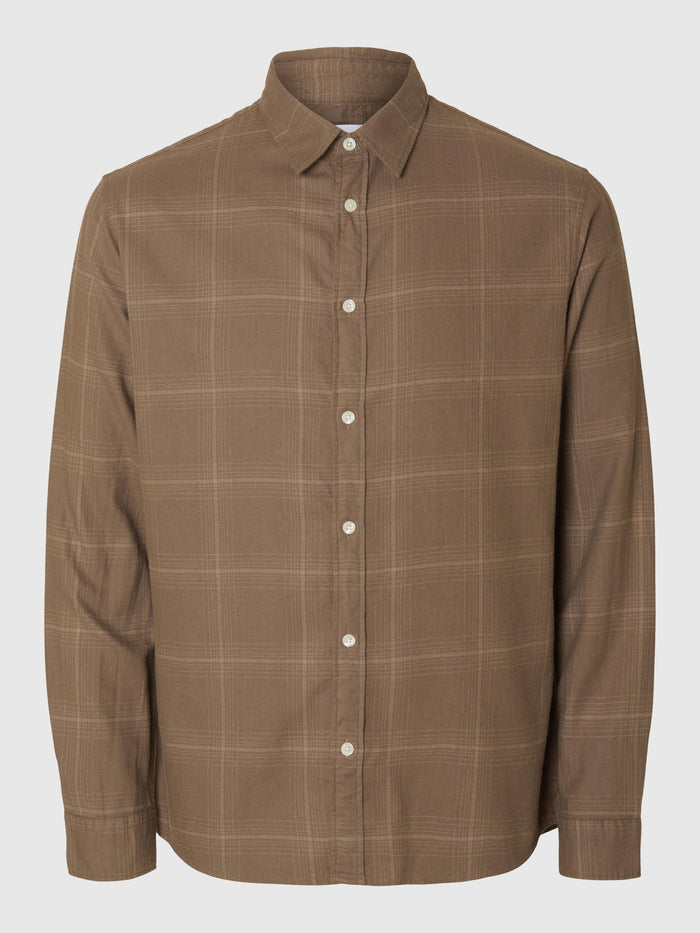 Brown Brushed Flannel Shirt