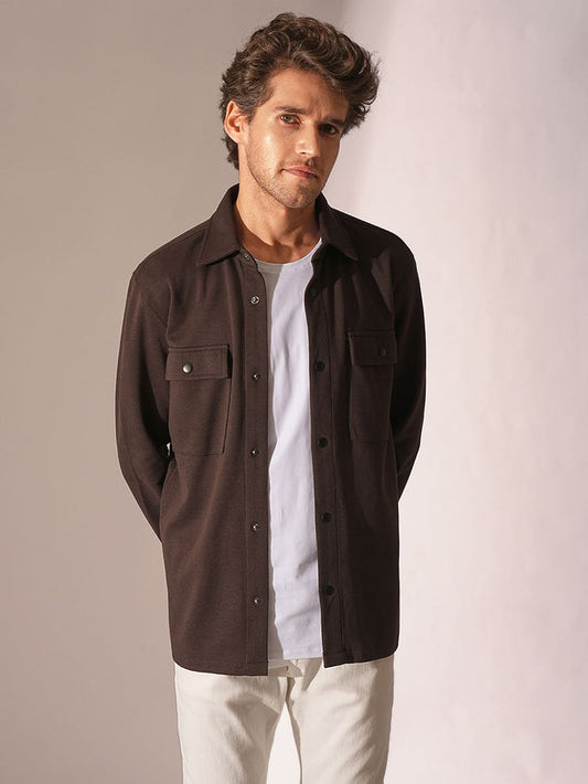 Brown Organic Cotton Classic Overshirt