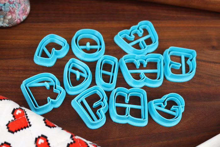 Bubble Graffiti FONT Cookie Cutters - Rounded Street Letters - Fondant Letters, Letters for Cake Decorating - Street Art - Graffiti Letters