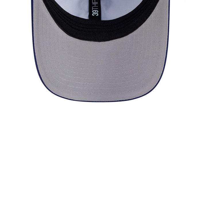Pictured is this MiLB On Field Player Replica Buffalo Bisons 39THIRTY M-Crown Stretch Fit cap in blue. 2