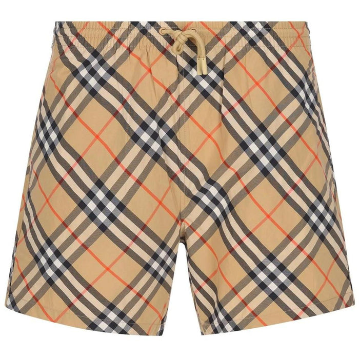 Burberry Beige Nova Check Nylon Mid-Length Swim Shorts