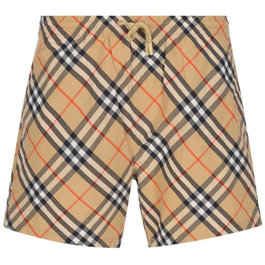Burberry Beige Nova Check Nylon Mid-Length Swim Shorts