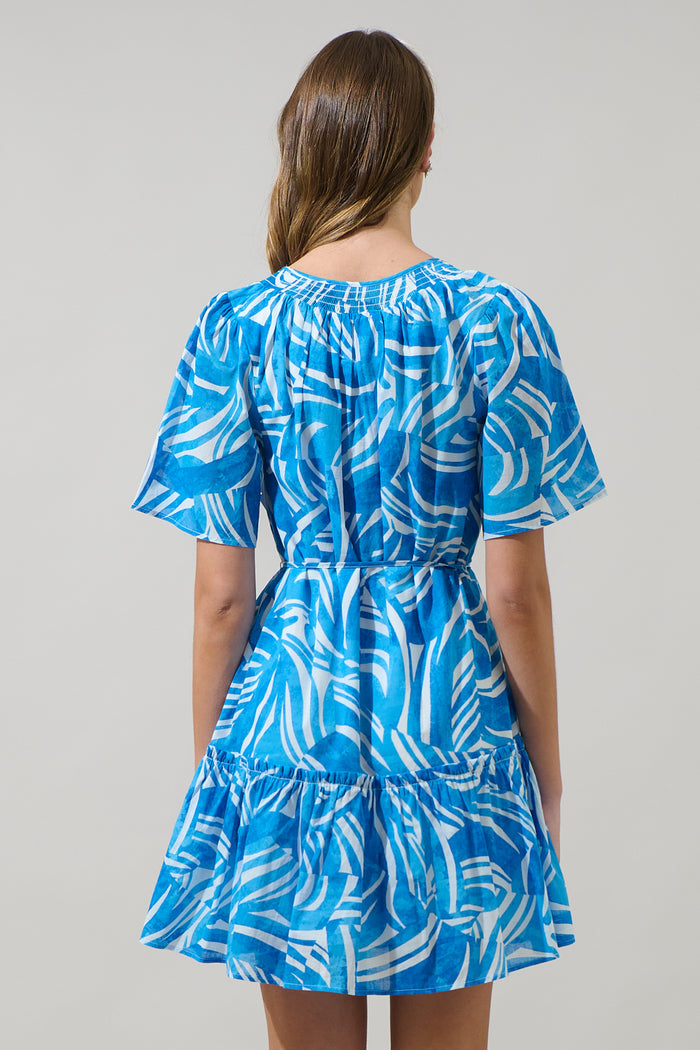 Canton Tropics Clarion Ruffle Mini Dress