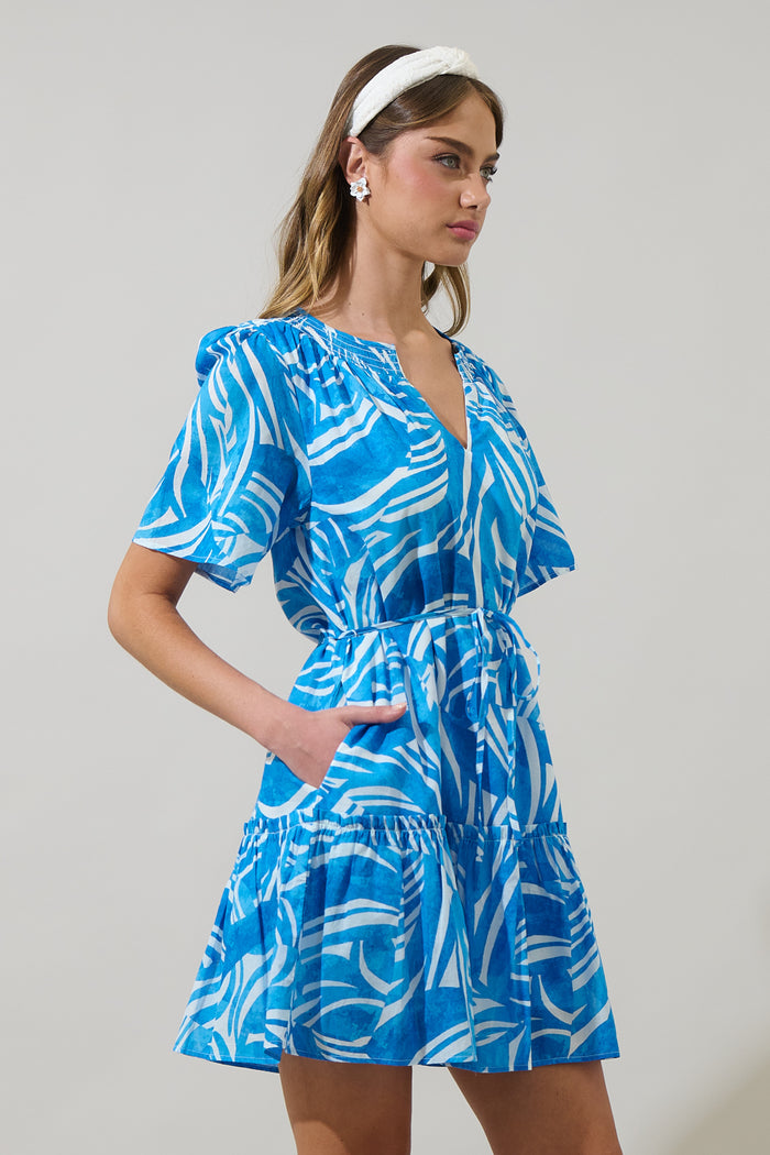 Canton Tropics Clarion Ruffle Mini Dress