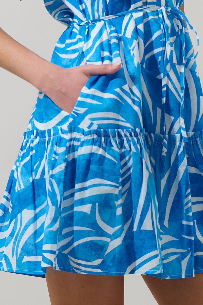 Canton Tropics Clarion Ruffle Mini Dress