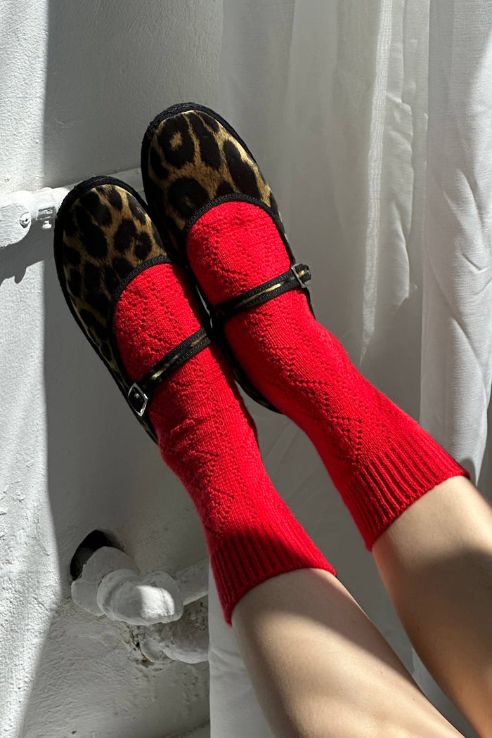 Cashmere Pointelle Socks - Cream