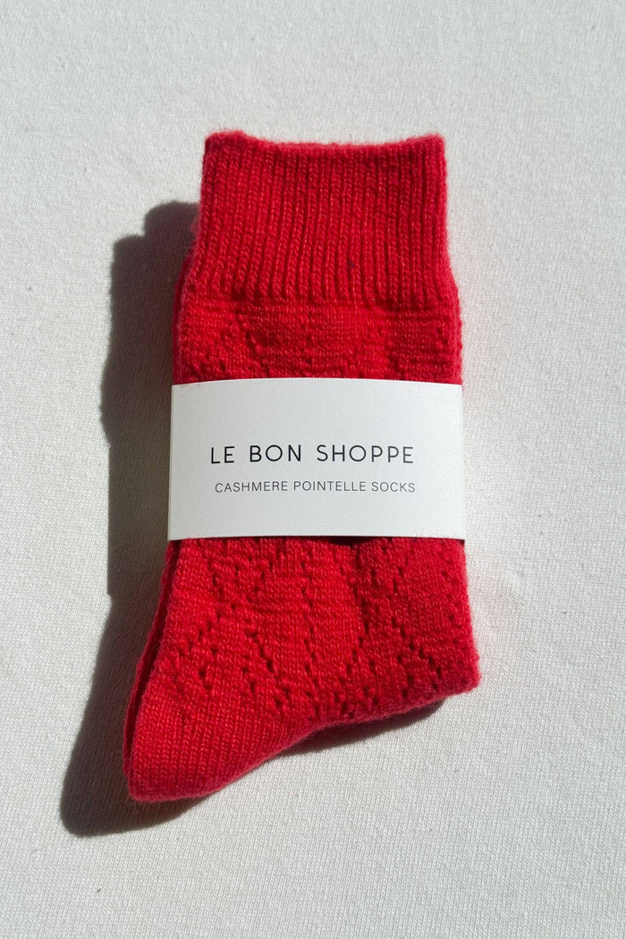 Cashmere Pointelle Socks - Cream