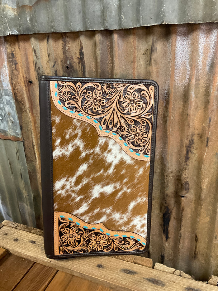 Challenger Western Floral Tooled Leather Travel Jewelry Case