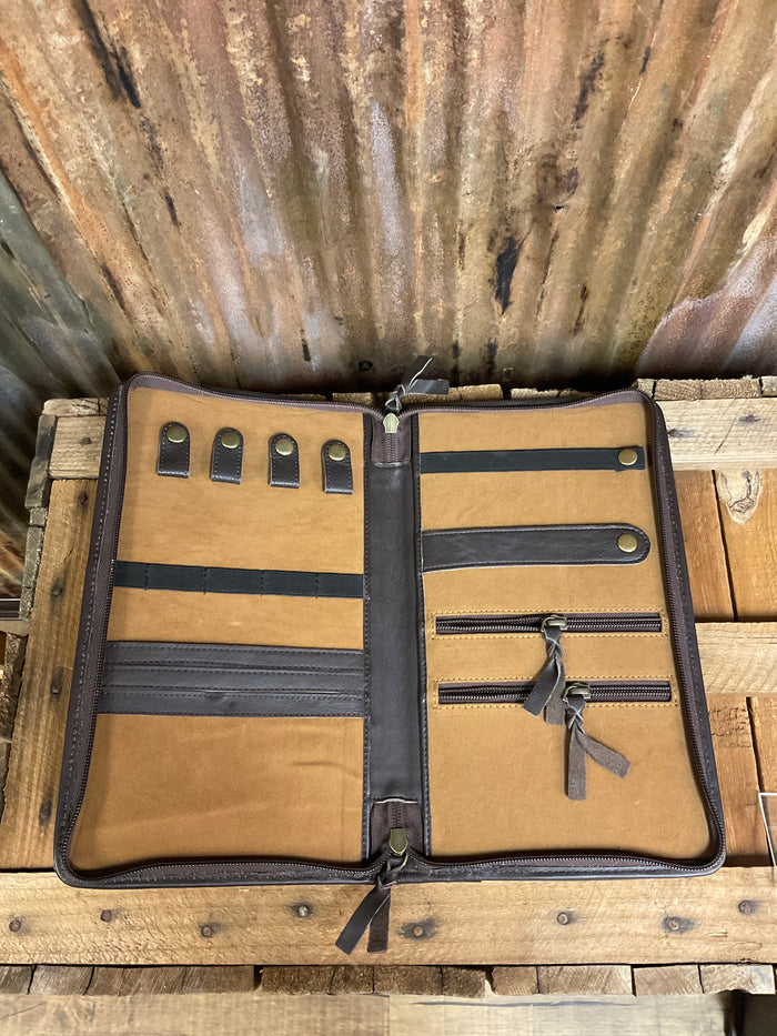 Challenger Western Floral Tooled Leather Travel Jewelry Case