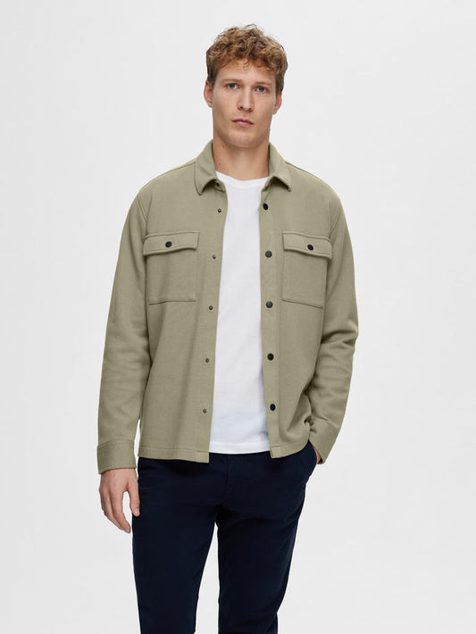 Classic Regular Collar Overshirt - Green