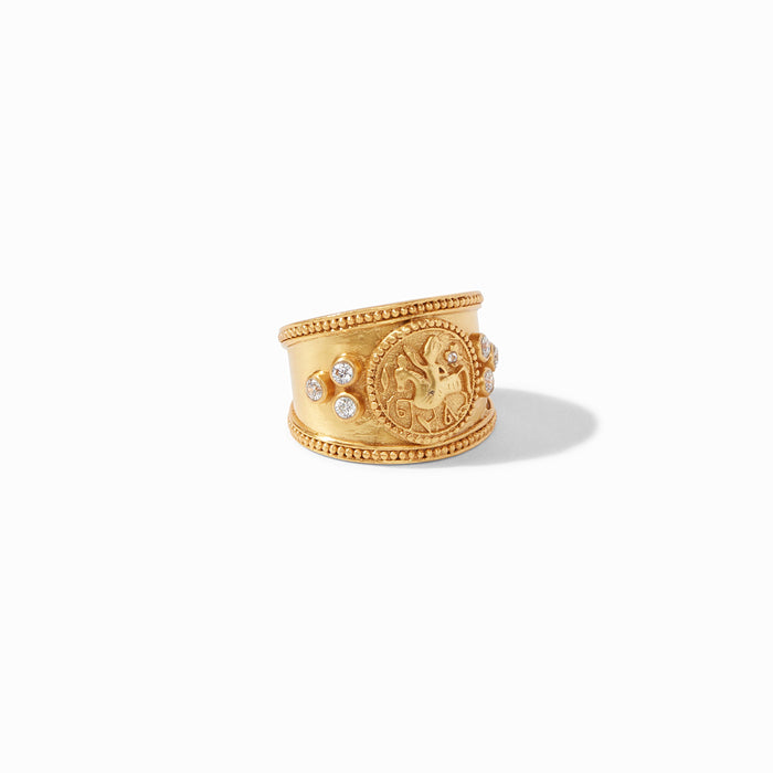 Coin Crest Ring Gold