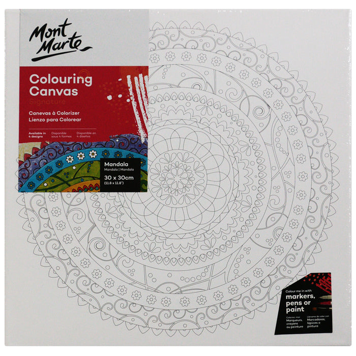 Colouring Canvas Signature 30 x 30cm (11.8 x 11.8in) -  Floral Mandala