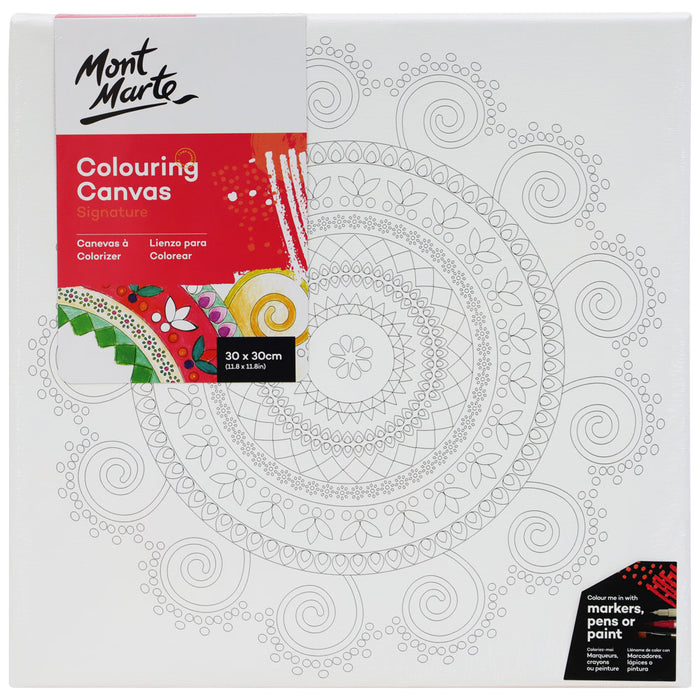 Colouring Canvas Signature 30 x 30cm (11.8 x 11.8in) -  Spiral Mandala