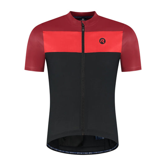 Rogelli Core Block fietsshirt heren rood korte mouw voorkant.