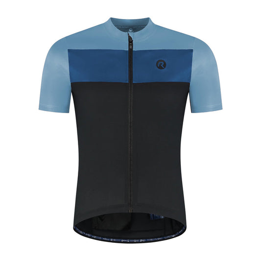 Rogelli Core Block fietsshirt heren blauw korte mouw voorkant.