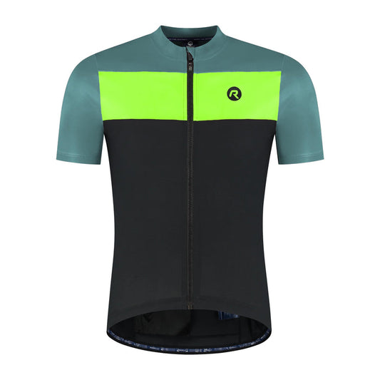 Rogelli Core Block fietsshirt heren fluor korte mouw voorkant.
