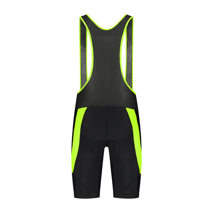 Rogelli Core korte fietsbroek heren zwart en fluor achterkant.
