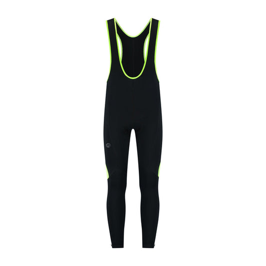 Rogelli Core lange fietsbroek heren zwart en geel voorkant.