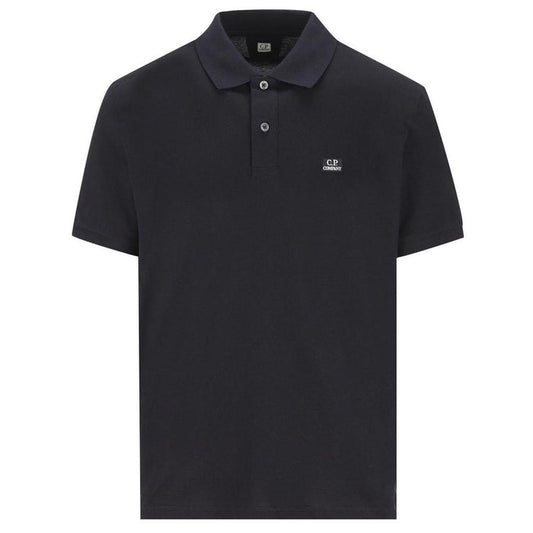 CP Company Navy Blue Stretch Cotton Piquet Polo Shirt
