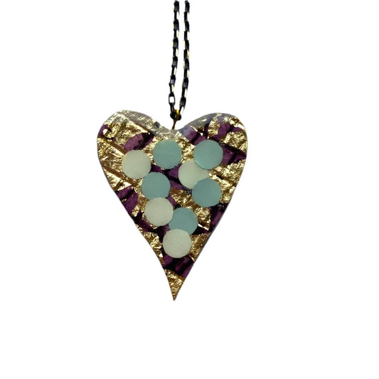 Crush Heart Necklace Deep Purple