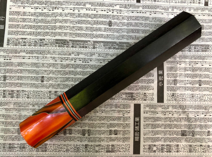 Custom Japanese Knife handle (wa handle) for 165-210mm - Ebony and fire
