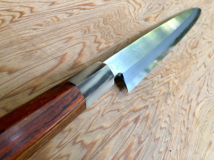 Custom Sasaoka Shirogami Damascus Yanagiba 270mm - cocobolo and horn