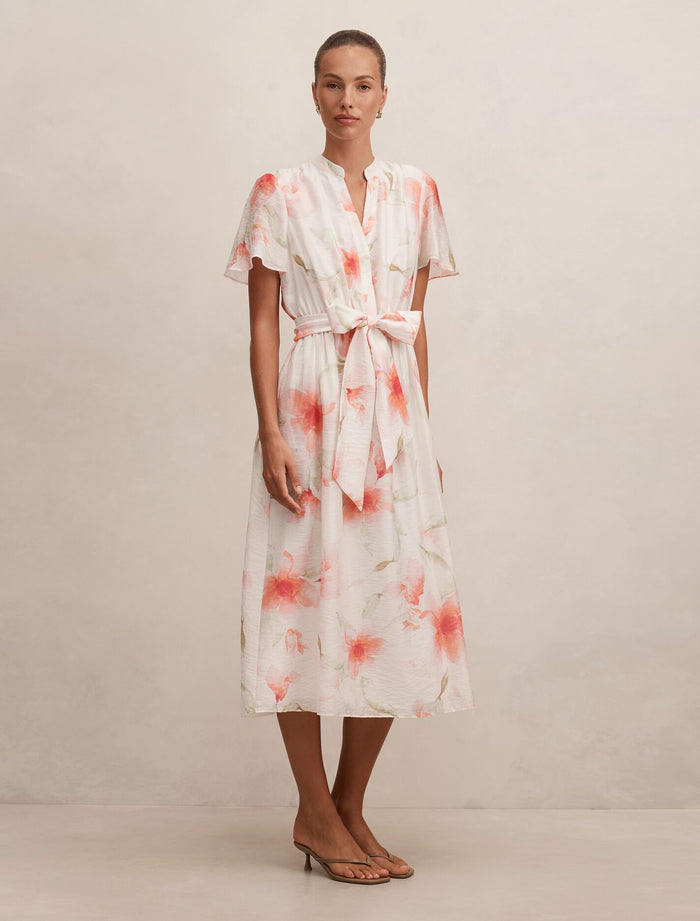 Dahlia Button Tie Midi Dress Forever New