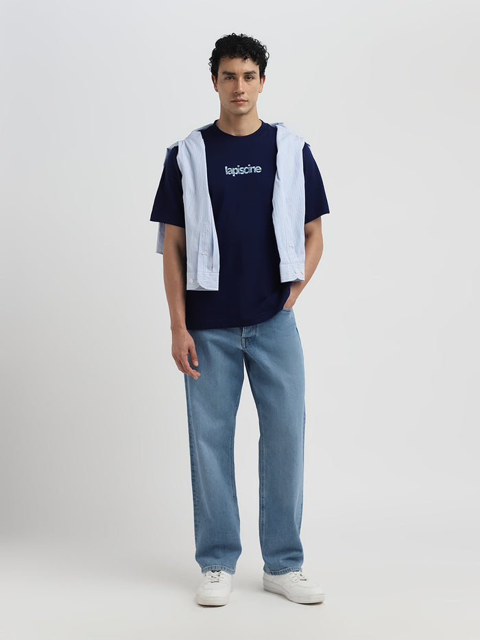 Dark Blue Printed T-Shirt