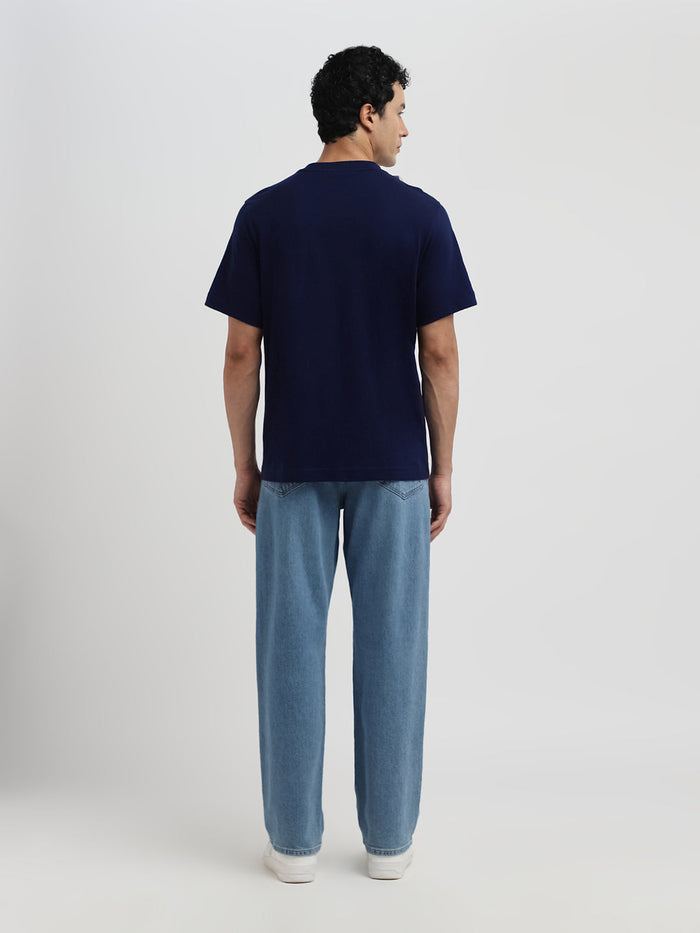 Dark Blue Printed T-Shirt