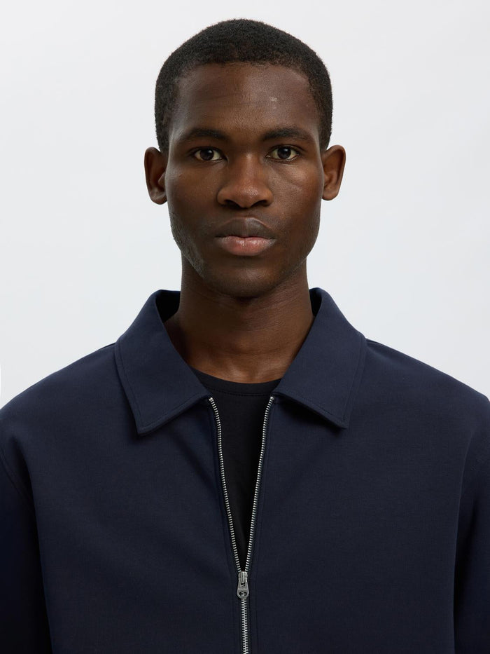 Dark Blue Zip-Up Sweat Jacket