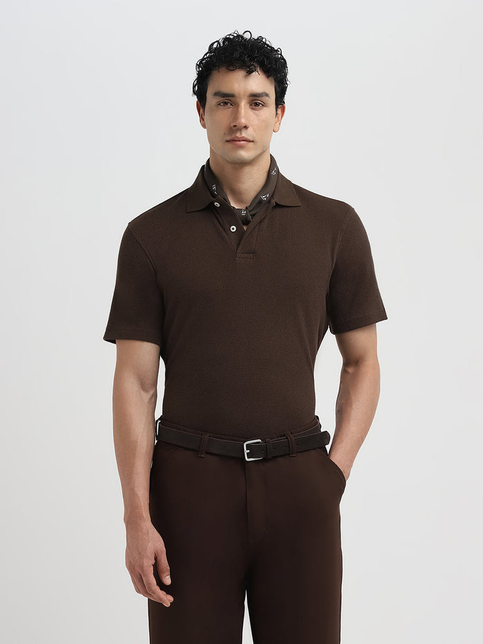 Dark Brown Regular Fit Polo