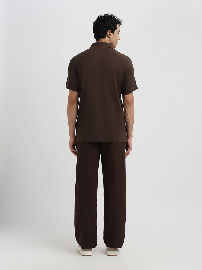 Dark Brown Regular Fit Polo