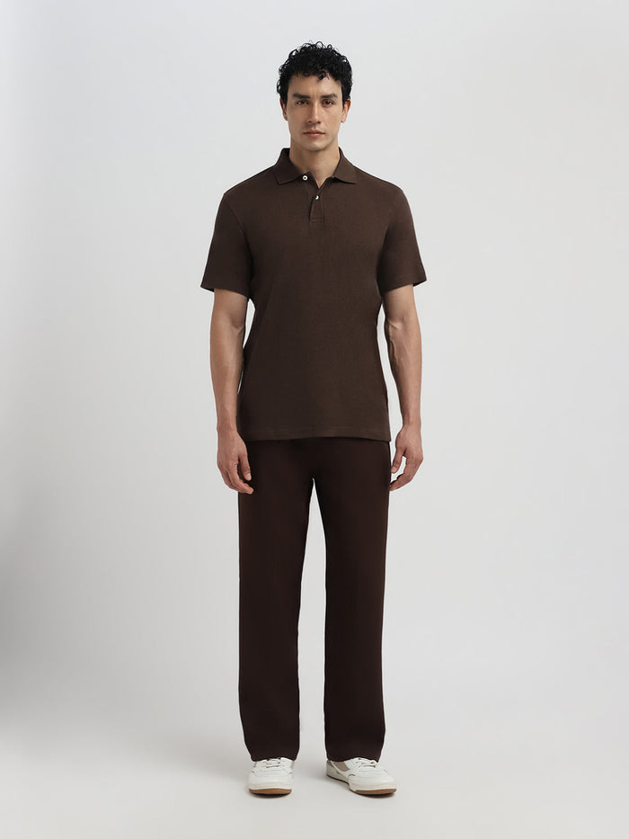 Dark Brown Regular Fit Polo