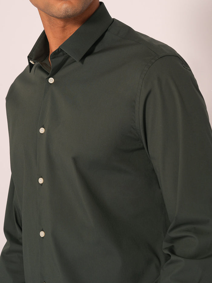 Dark Green Regular Fit Formal Shirt