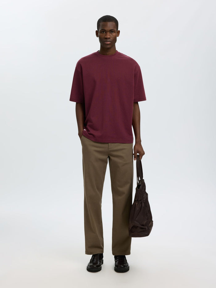 Dark Red Loose Fit T-shirt