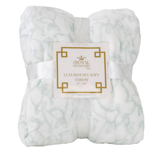 Delilah Bunny Throw – Cozy White & Light Blue (50x60’’) - Home