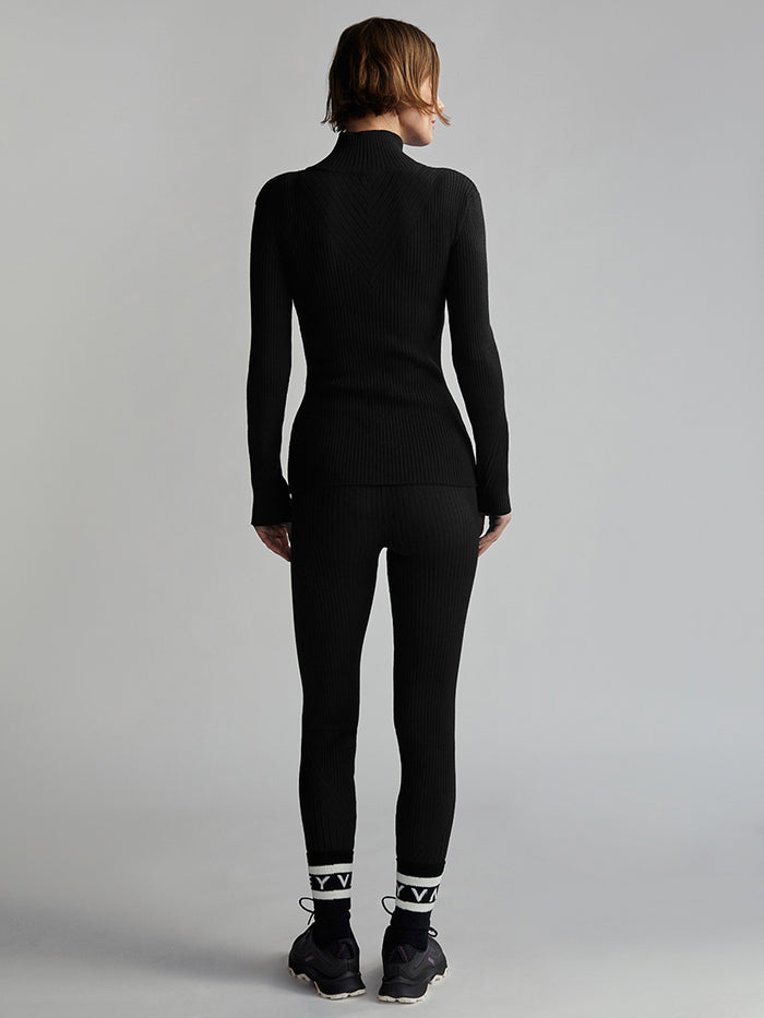 Demi Half-Zip Knit in Black