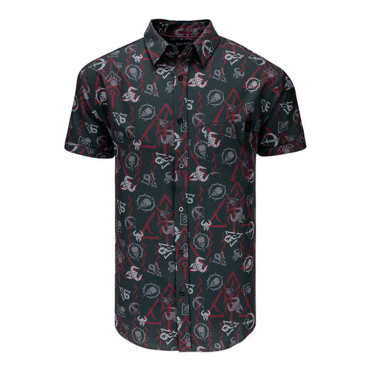 Diablo IV Icons Button Up Grey Shirt - Front View