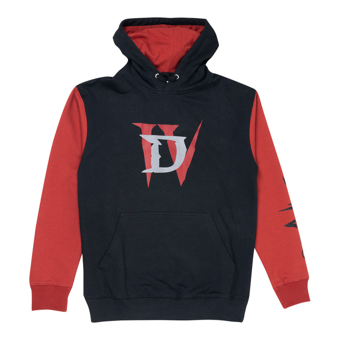 Diablo IV Black Colorblock Logo Hoodie - Front View